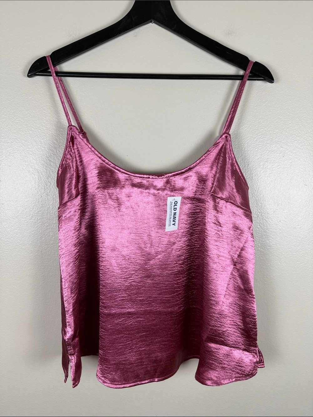 Old Navy Shiny Rose Pink Satin Cami. Medium. NEW